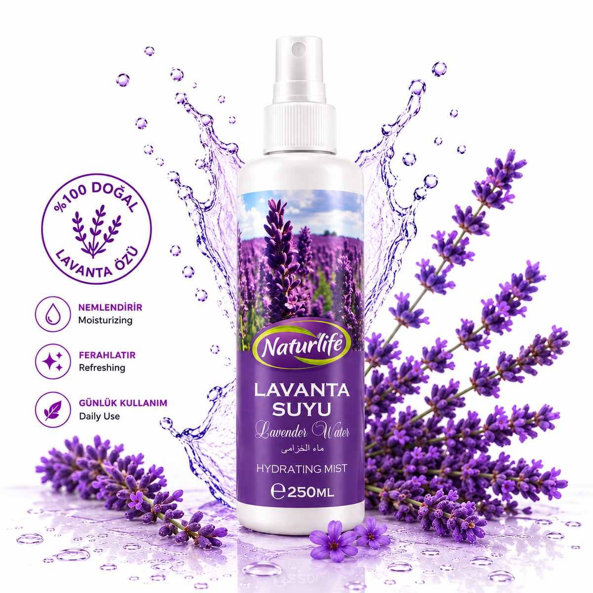 Lavanta Suyu 250 ml - Nemlendirici & Canlandırıcı Tonik Sprey