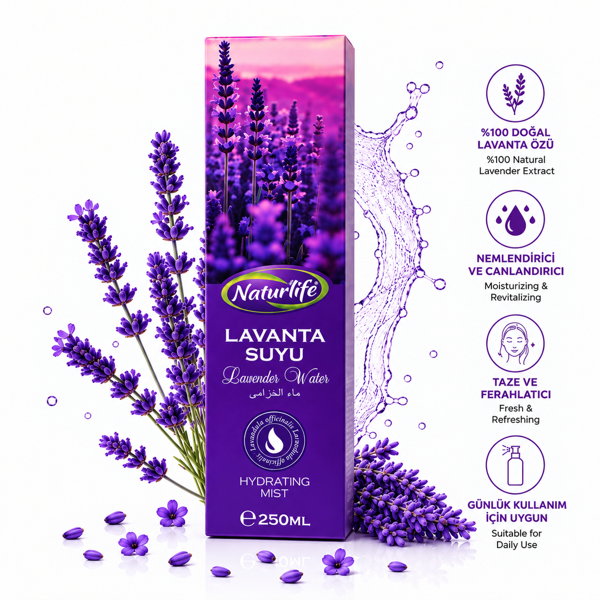 Lavanta Suyu 250 ml - Nemlendirici & Canlandırıcı Tonik Sprey