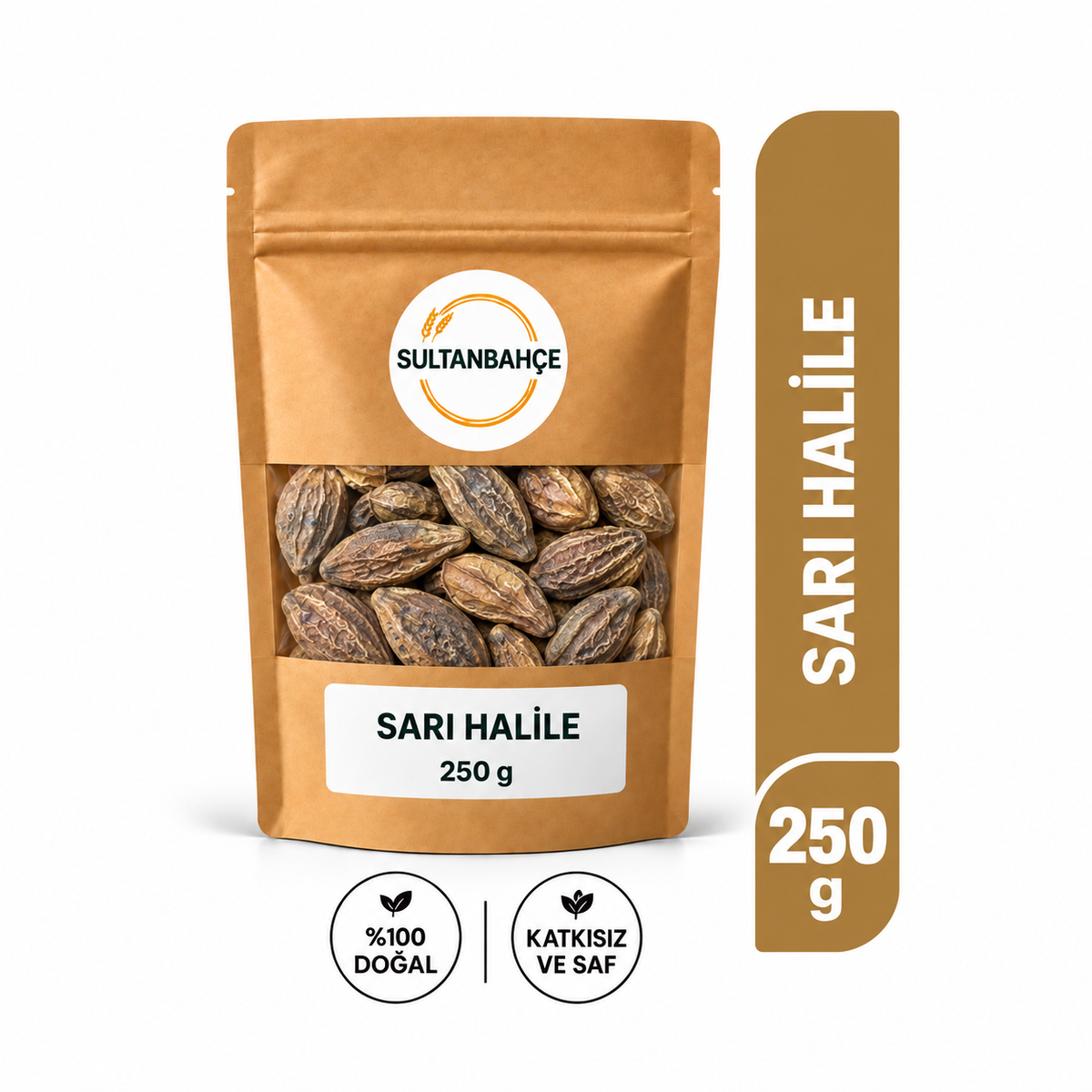 Sultanbahçe kurutulmuş Sarı Halile ürün ambalajı