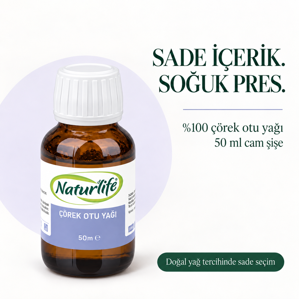 Soğuk Pres Çörek Otu Yağı – Katkısız Sabit Yağ (50 ml)