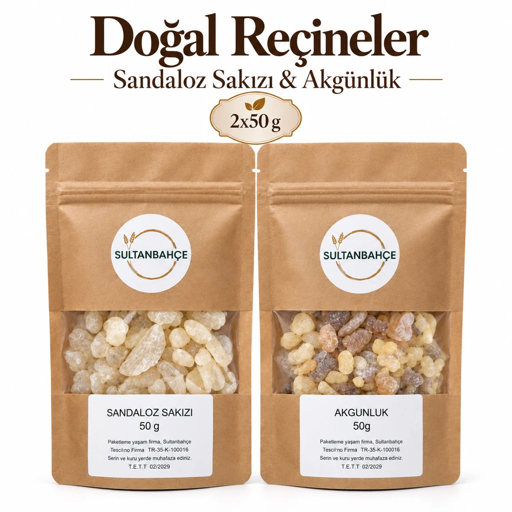 Sandaloz Sakızı & Akgünlük Sakızı - 2'li Set - | Bitkisel Reçine | Doğal Sandaloz | Ak Günlük Sakızı