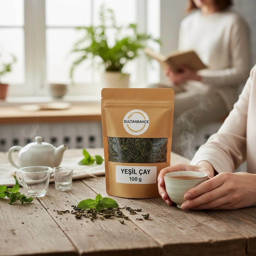 Yeşil Çay - Taze & Doğal Premium Yeşil Çay 100 gr | Yüksek Antioksidan, Detoks Etkili