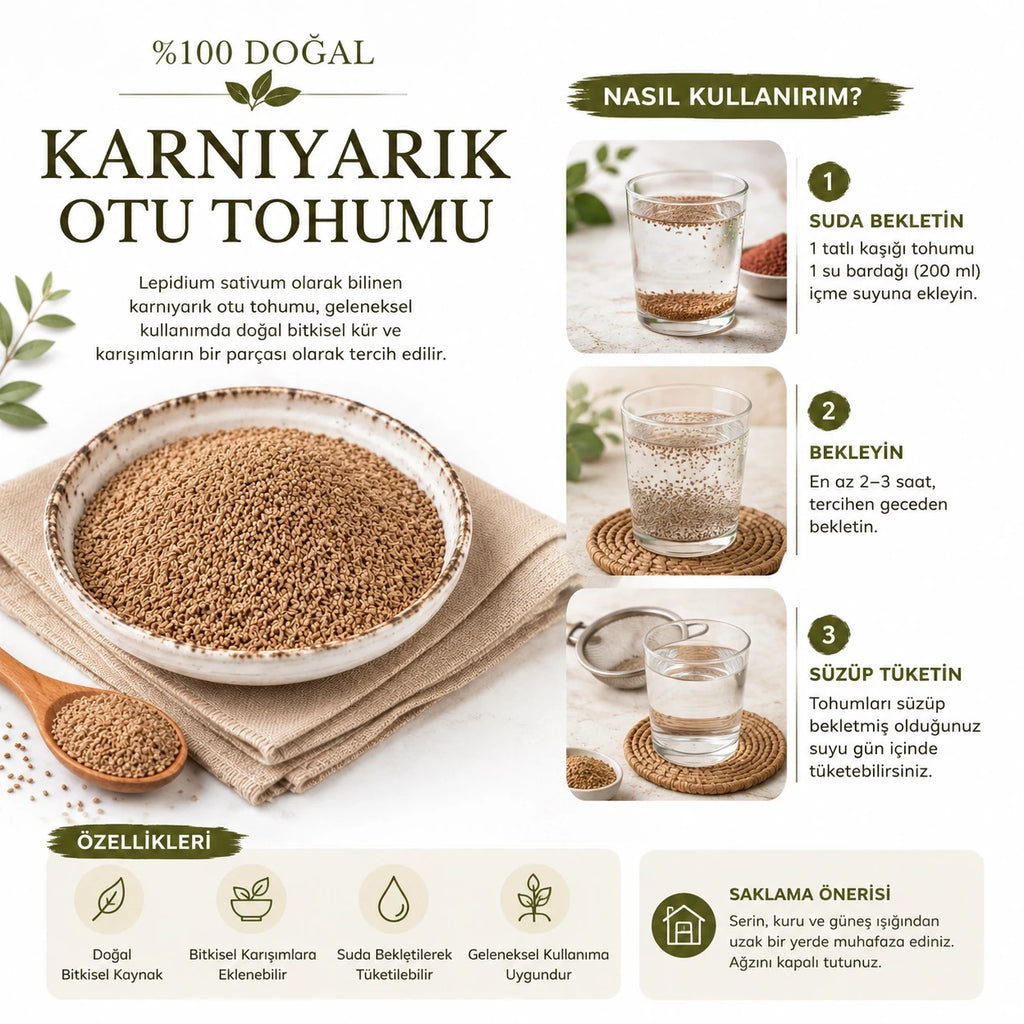 Karnıyarık Otu Tohumu (Psyllium Seed) 100 g | Yüksek Lifli, Katkısız & Glutensiz