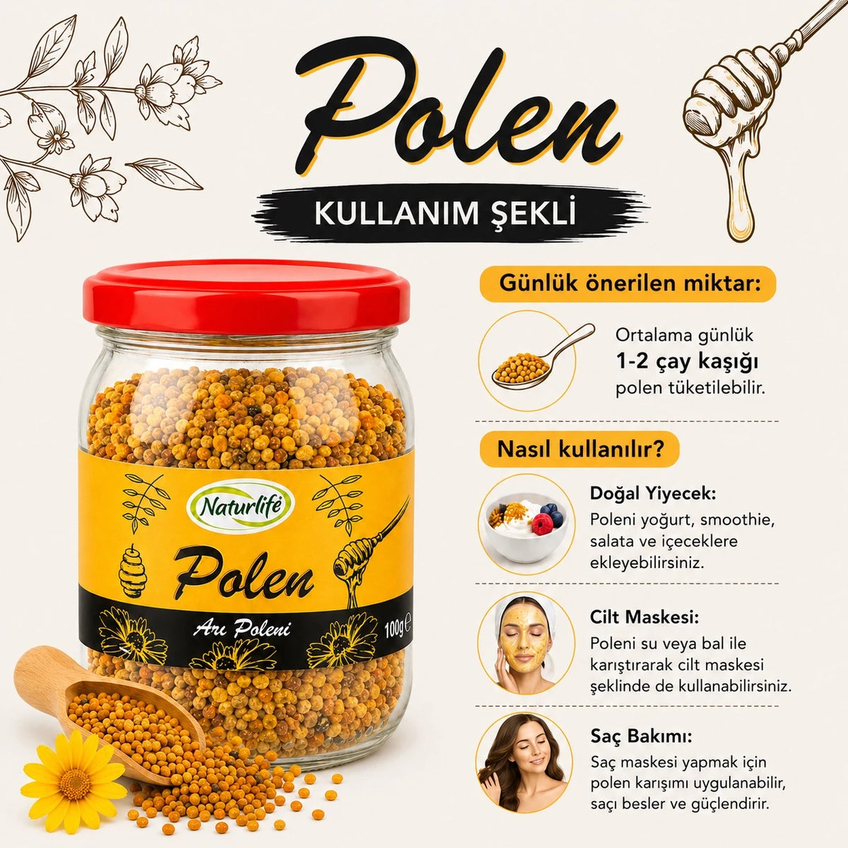 Arı Poleni 100 g - Doğal Katkısız