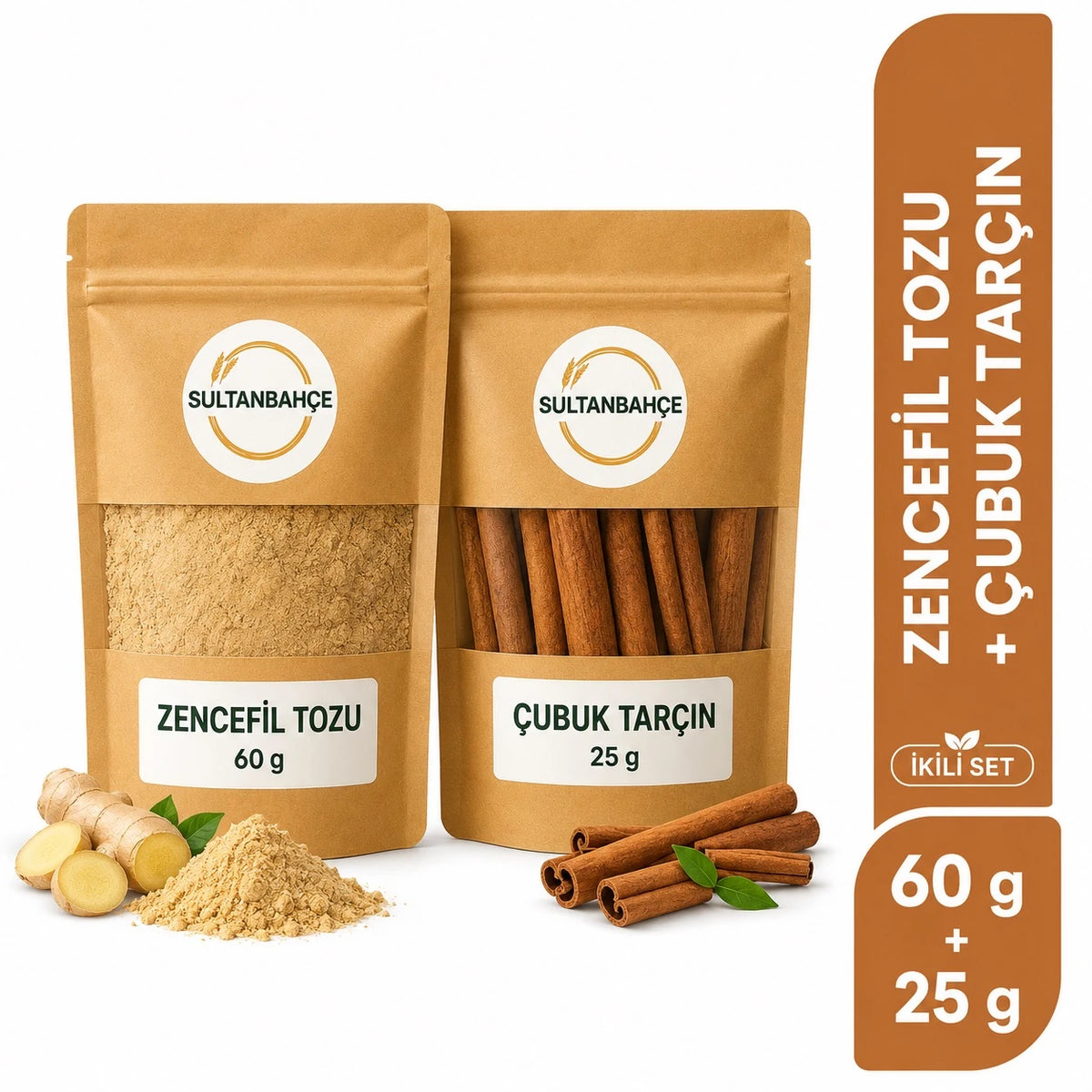 Doğal Zencefil Tarçın İkilisi - Güçlü Doğal Destek - Katkısız - Doğal ve Taze