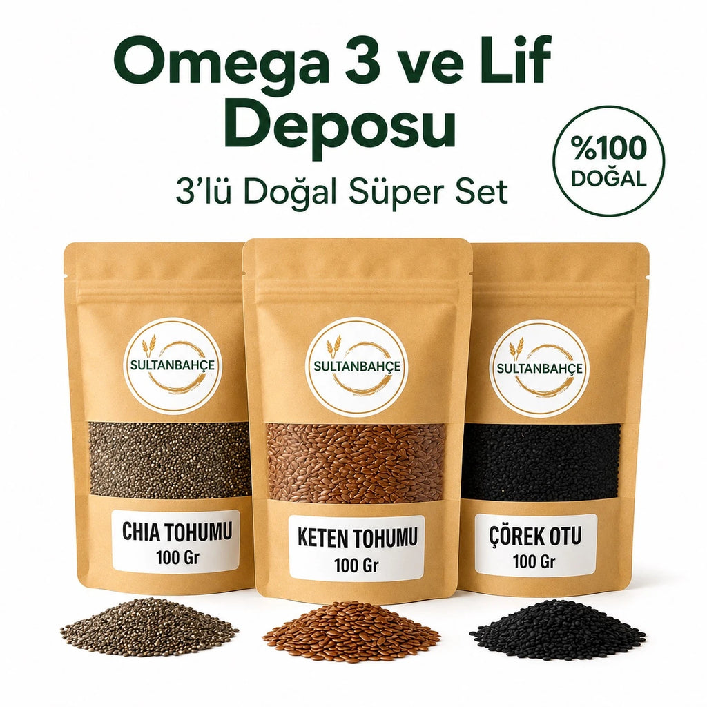 Chia Tohumu | Keten Tohumu | Çörek Otu | Omega 3-lif Bombası| Glutensiz | Vegan