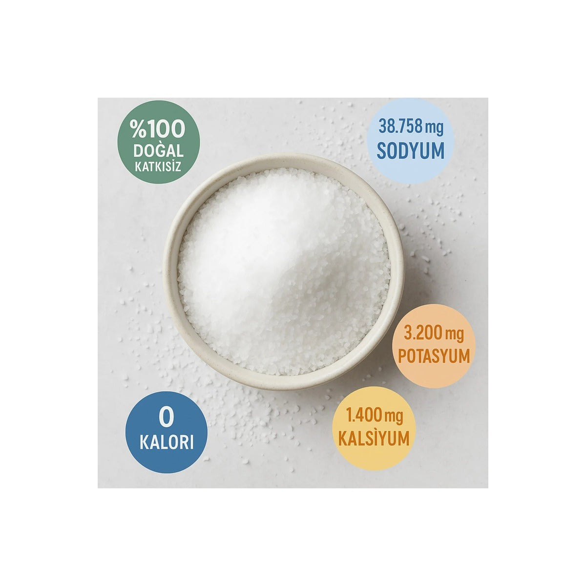 Doğal Kaya Tuzu 1000 Gr - Katkısız, Saf ve Mineralli Öğütülmüş Sofra Tuzu