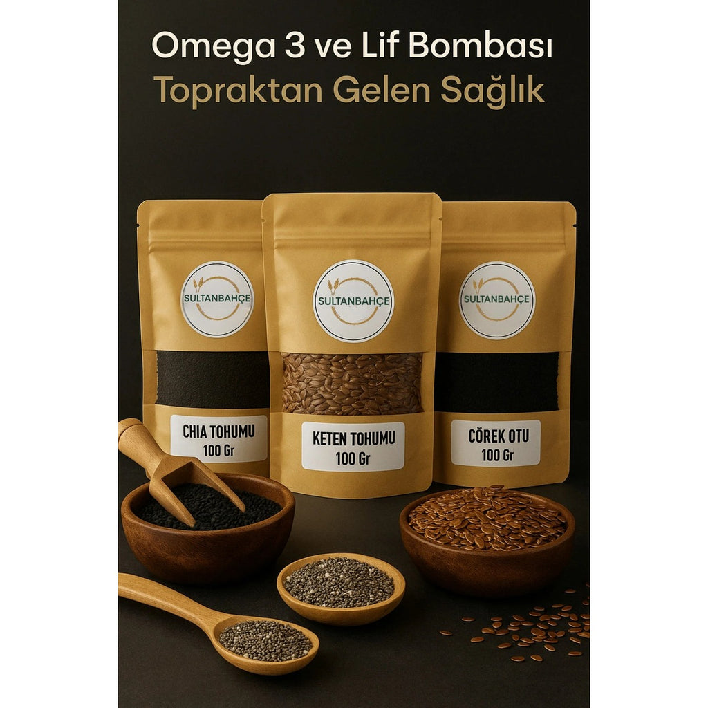 Chia Tohumu | Keten Tohumu | Çörek Otu | Omega 3-lif Bombası| Glutensiz | Vegan