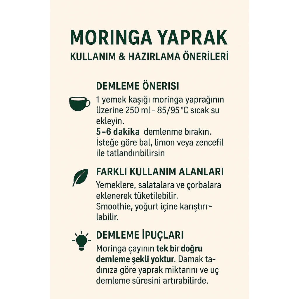 Moringa Çayı (Yaprağı) | Yüksek Besin Değerli Doğal Bitkisel Çay