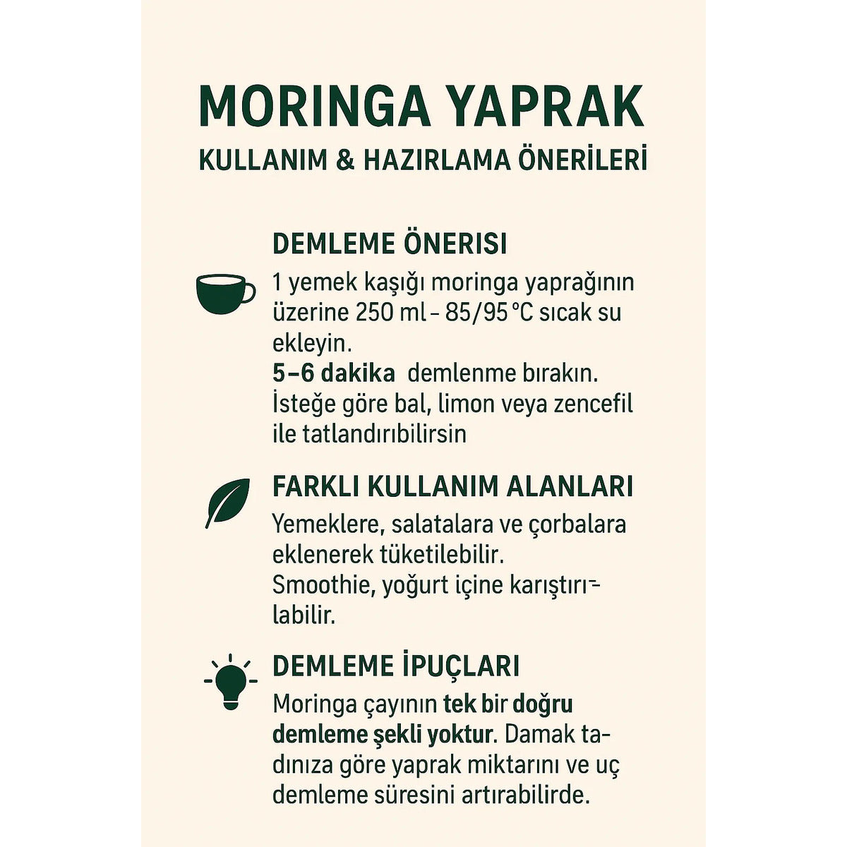 Moringa Çayı (Yaprağı) | Yüksek Besin Değerli Doğal Bitkisel Çay
