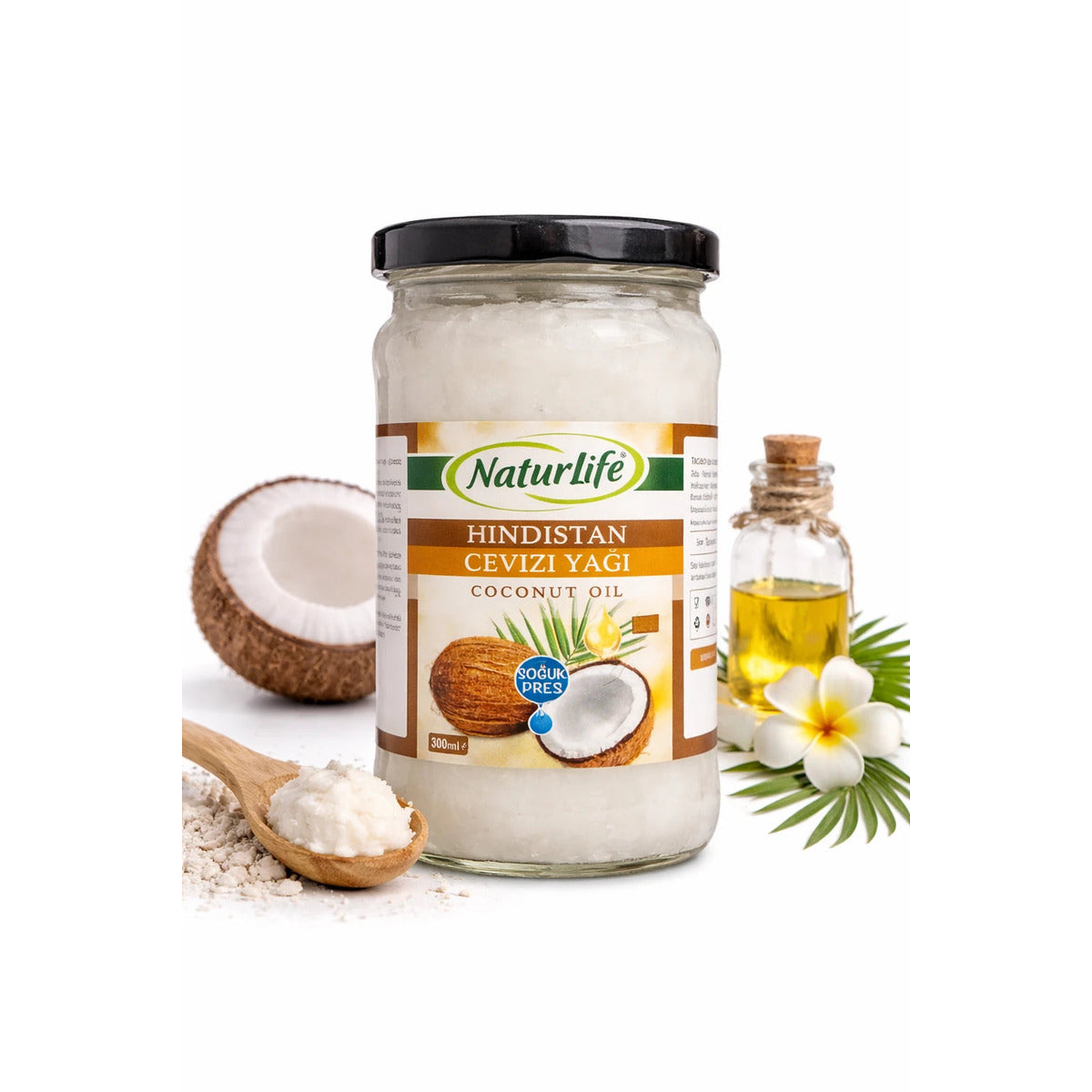 Hindistan Cevizi Yağı 300 ml - Soğuk Sıkım %100 Doğal